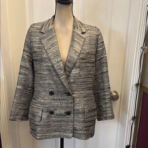Jean-Louis Scherrer boutique striped metallic blazer, L